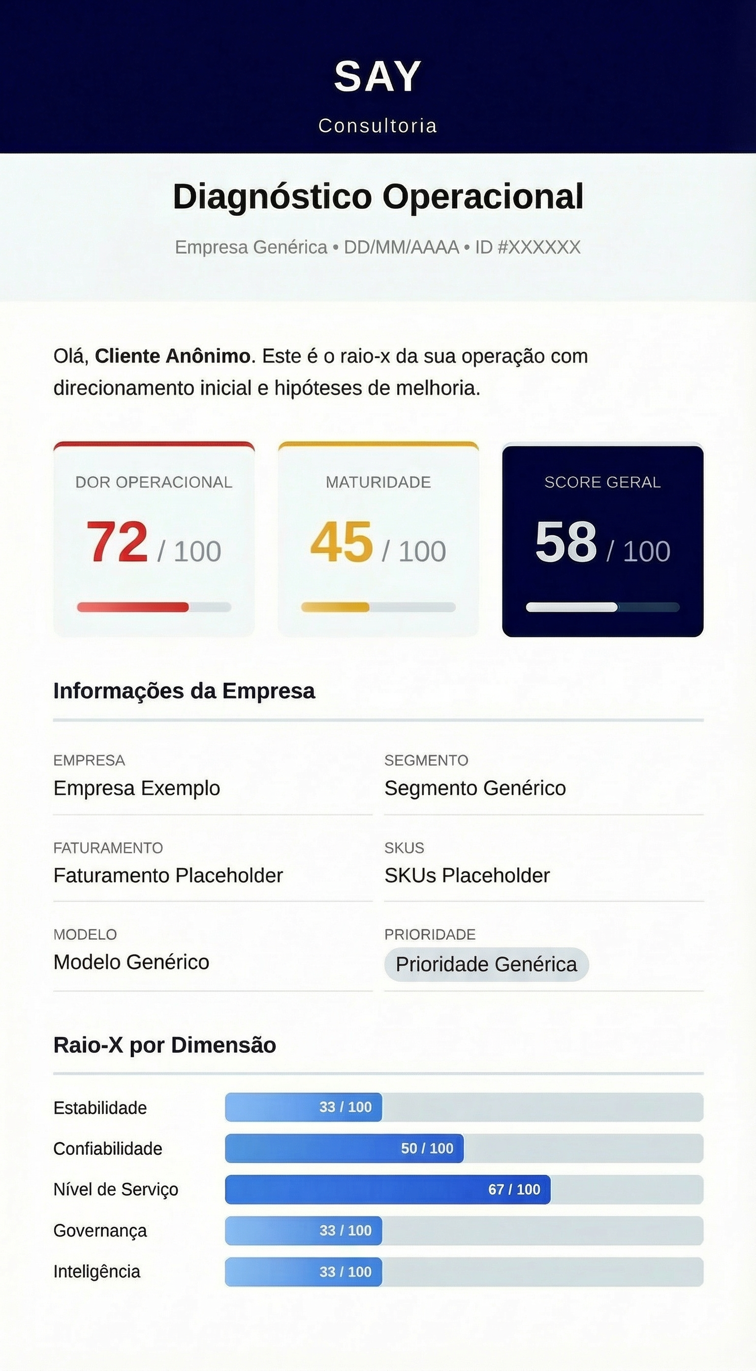 Prévia do PDF executivo do Diagnóstico SAY - Página 1